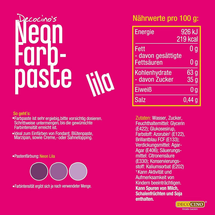 Decocino Neon Food, Colorant alimentar pasta, gust neutru