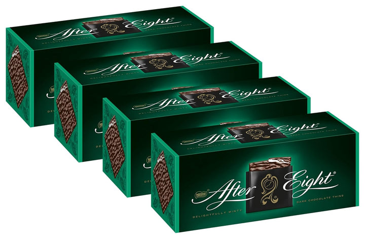 NESTLÉ after EIGHT, Hauchdünne Schokoladen-Täfelchen Aus Dunkler Schokolade Mit Pfefferminz-Cremefüllung Für Genießer, 12Er Pack (12X200G)