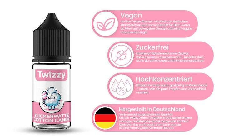 Twizzy Aroma Concentrata Vata de Zahar, 30 ml