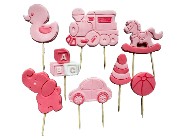 Set 8 edible decorations in sugar, toys