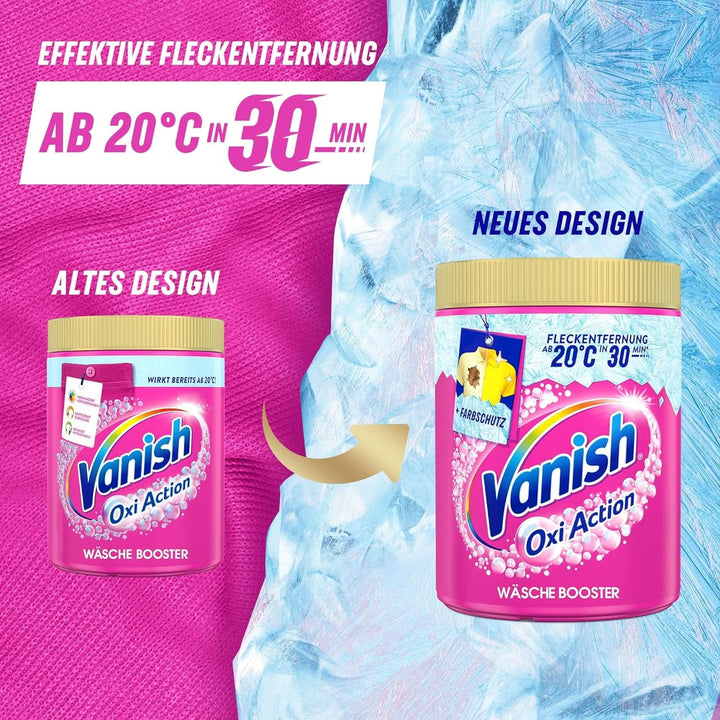 Vanish Oxi Action Powder Pink - 1,125 Kg - pudră de îndepărtare a petelor și de îmbunătățire a rufelor fără clor - pentru rufe colorate