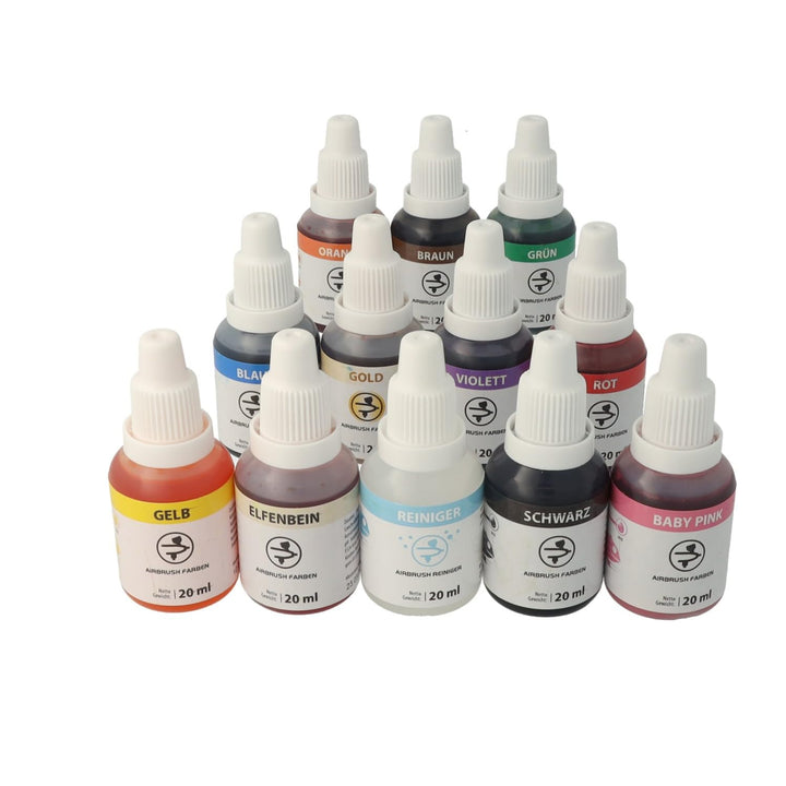 Bakeryteam Airbrush Lebensmittelfarben Set Mit Reiniger (12 X 20Ml)