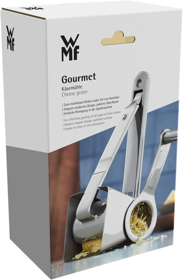 WMF Gourmet Parmesanreibe Kurbel 18 Cm, Parmesanmühle, Käsereibe Mit Kurbel, Edelstahl, Spülmaschinengeeignet