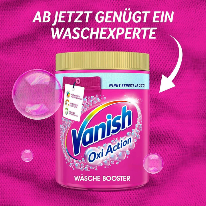 Vanish Oxi Action Powder Pink - 1,125 Kg - pudră de îndepărtare a petelor și de îmbunătățire a rufelor fără clor - pentru rufe colorate