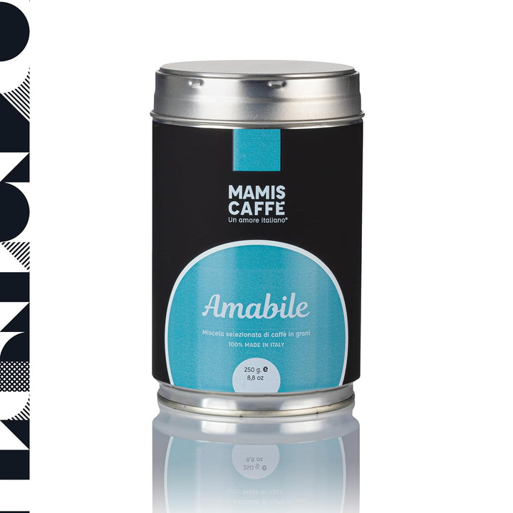 Mamis Caffè Amabile (1 Kg) - Ganze Espressobohnen - Mittel Gerösteter Kaffee Mit Süßen Untertönen - Italienischer Espresso Mit Dicker Crema - Perfekt Als Espresso, Cappuccino Oder Latte Macchiato