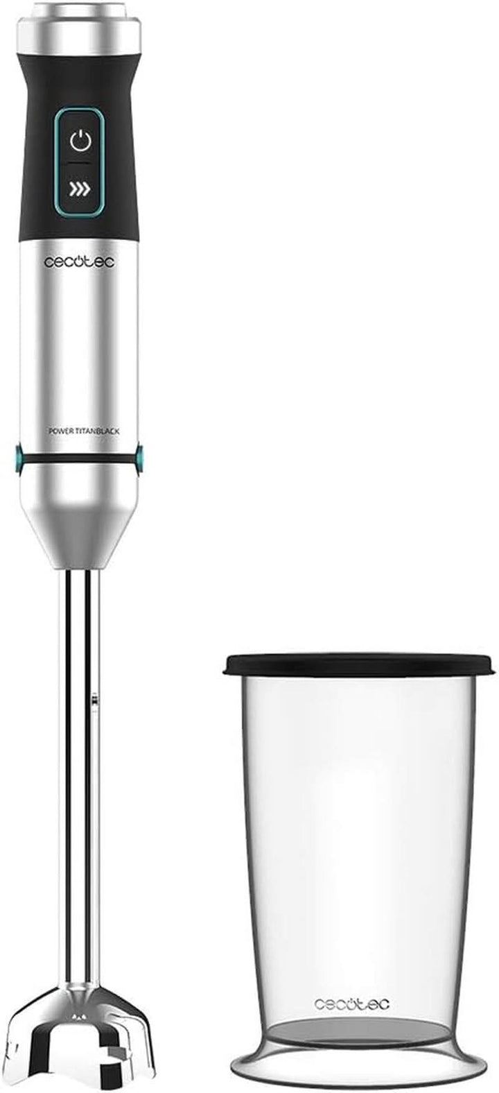 Cecotec Stabmixer Power Titanblack 1500 XL Perfectcream&Crush. 1500 W, Crossblades Technologie Mit 4-Klinge-Blättern Mit Schwarzer Titan-Beschichtung, Extralangem Fuß, Spritzschutz-Klingeneinsatz