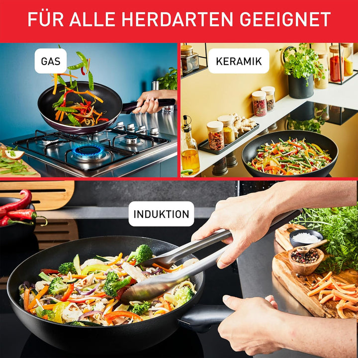 Tefal Recycled on Bratpfanne 28 Cm, 100% Recyceltes Aluminium, Antihaftbeschichtung, Induktion, Spülmaschinenfest, Schwarz, C2970632