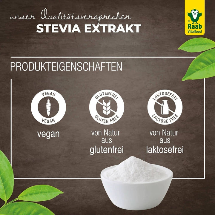 Raab Vitalfood Extract de stevia, ușor de dozat, 50 grame