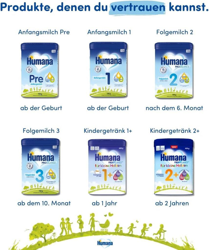 Humana , formula lapte praf, de la 1 an sau 2 ani, 650 grame