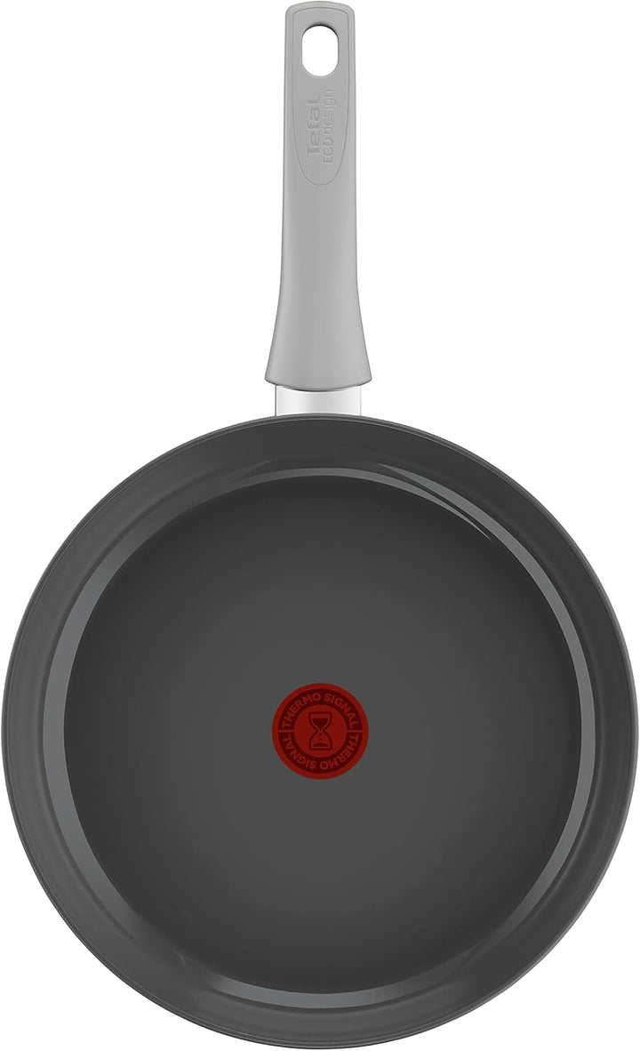 Tefal C42706 Renew on Bratpfanne 28 Cm | Keramikversiegelung | Umweltfreundlich Recycelt | Thermo-Signal Für Alle Herdarten Induktion | Unbedenklich | Grau