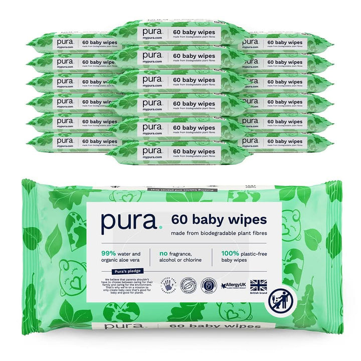 Öko-Feuchttücher Für Empfindliche Babyhaut, 70 Tücher (1 Packung), 99% Wasser, 100% Plastikfrei, Biologisch Abbaubar, Für Sensible, Zu Ekzemen Neigende Haut, Neugeborene, Vegan