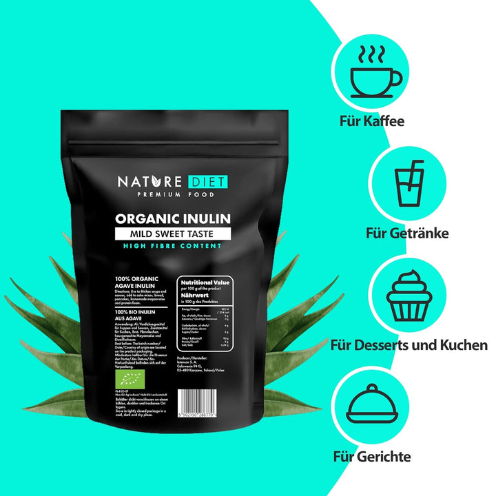 Nature Diet - Bio-Inulin 1 Kg | Aus Agave | Natürliches Präbiotikum