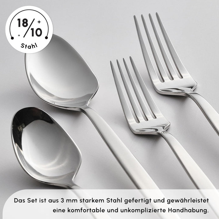 Karaca Thor 84-Teiliges Tafelbesteck Mit Schachtel, Edelstahl in Eleganter Box Stilvolles Und Hochwertiges Besteck Für Anspruchsvolle Tischkultur