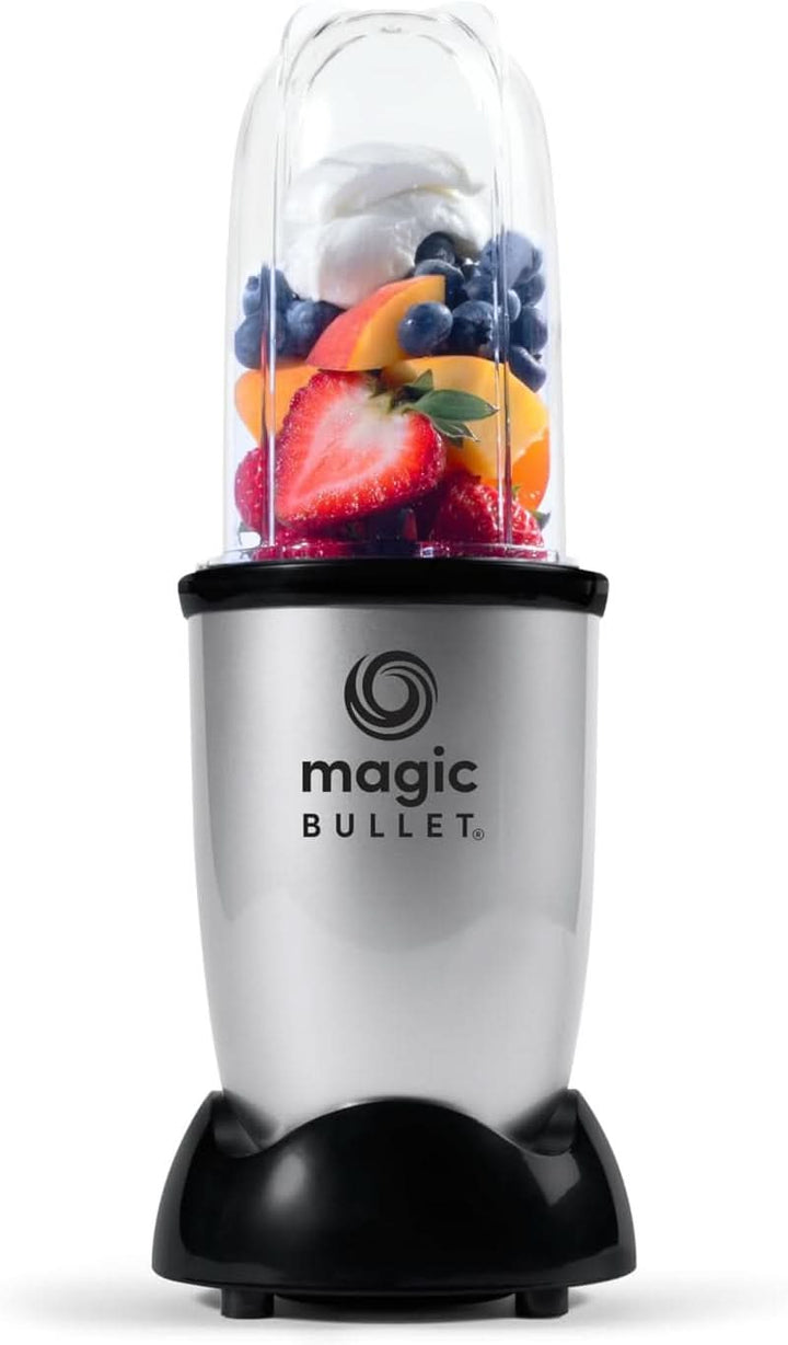 Magic Bullet, Elektrischer Mixer, Zerkleinerer, Smoothiemixer, Smoothie Maker, 200 Watt Leistung, Einfach Und Schnell in Der Anwendung, Kompakt, Leicht Zu Reinigen, MBR03, Grau