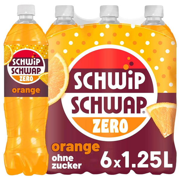 Schwip Schwap Zero Orange, băutură răcoritoare cu aromă de portocale, set 6 x 1,25 litri