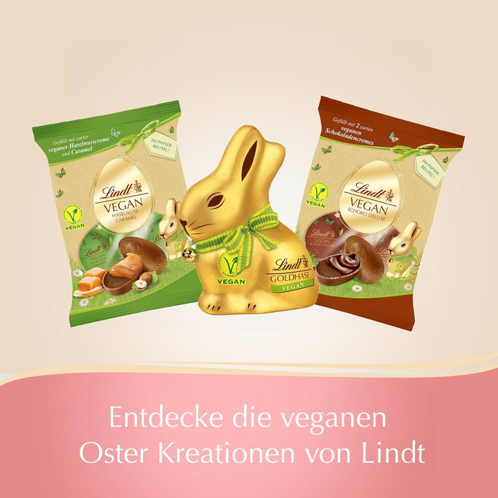 Lindt Schokolade Vegan Choco Eier | 90G Beutel | Kakaoerzeugnis Aus Hafermehl Gefüllt Mit Schoko-Mandel- Und Dunkler Schokocrème | Oster Schokolade | Ostereier | Vegane Schokoeier