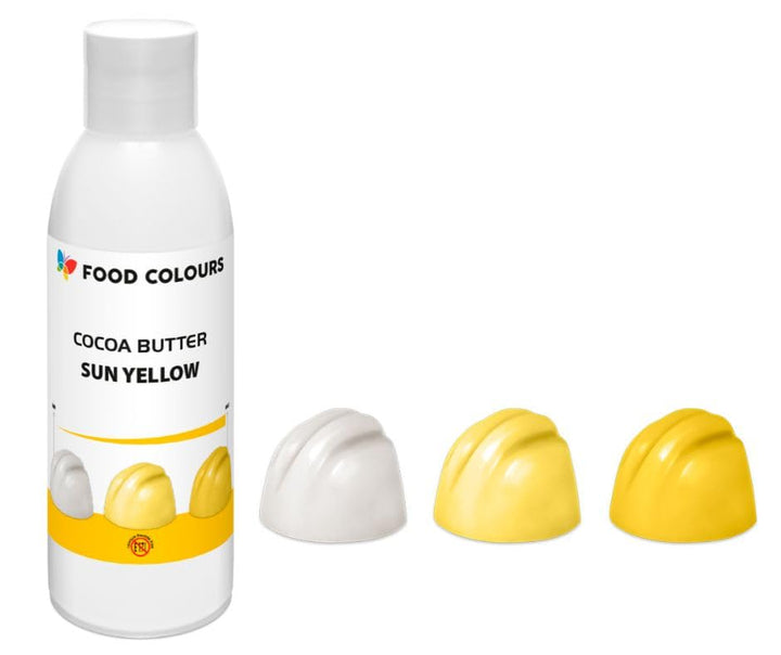 Food Colors Cocoa Butter SUN YELLOW 100 G Kakaobutterbasierte Lebensmittelfarbe Für Schokolade, Pralinen, Fette Massen Und Cremes