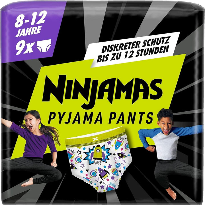 Pantaloni de pijama Ninjamas Spaceship, 9 pantaloni de noapte absorbanți, 8 ani, 27Kg-43Kg