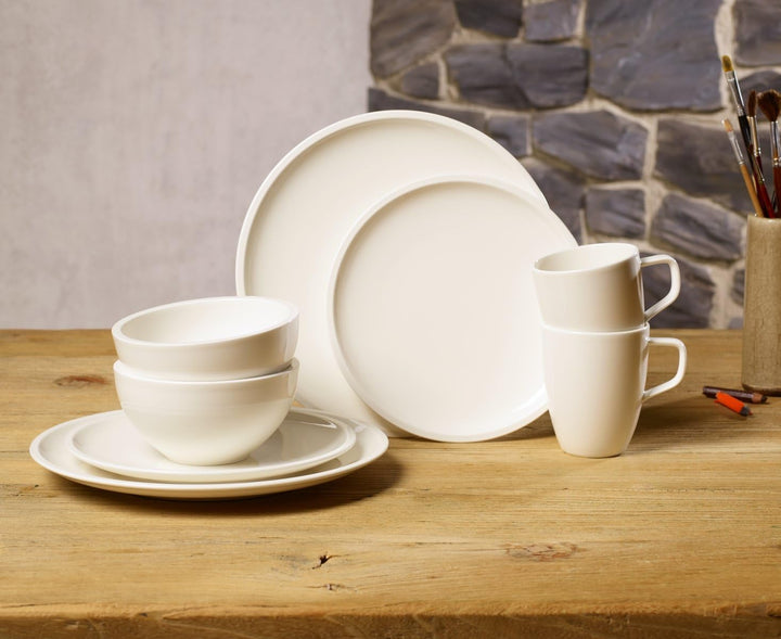 Villeroy & Boch – Artesano Geschirr-Set 6 Teilig Für 2 Personen Weiß, Spülmaschinenfest, Mikrowellensicher, Geschirrset, Tellerset, Speiseteller, Frühstücksteller, Suppenteller, Premium Porzellan