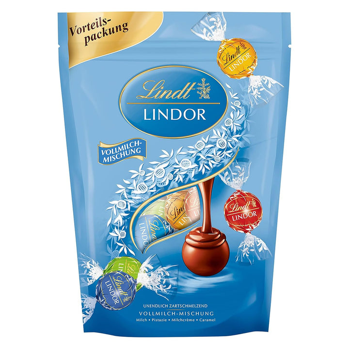 Lindt Schokolade LINDOR Kugeln Mischung | 399G | Ca. 30 Schokoladen Kugeln Vollmilch-, Weiße Und Dunkle Schokolade Mit Zartschmelzender Füllung | Pralinengeschenk | Schokoladengeschenk