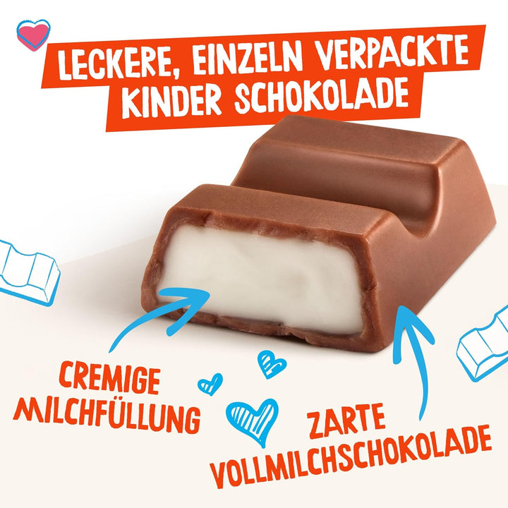 Kinder Schokolade Mini - 150 Einzeln Verpackte Mini Riegel, Geeignet Als Geschenkbox Zum Geburtstag, Hochzeit, Im Büro Oder Zuhause - 900G