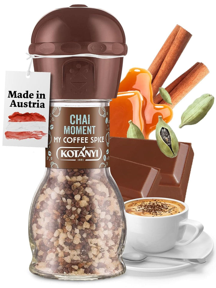 Topping pentru cafea Kotanyi Cacao Kiss | Ciocolată minunată cu bucăți fine de ciocolată, pachet de 4 (4 X 63 grame)