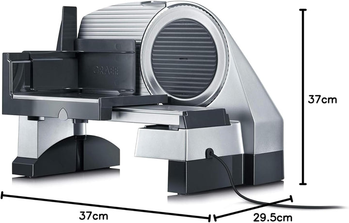 GRAEF Allesschneider S50000 Inkl. Aufbewahrungsbox & Minislice-Aufsatz, Silber