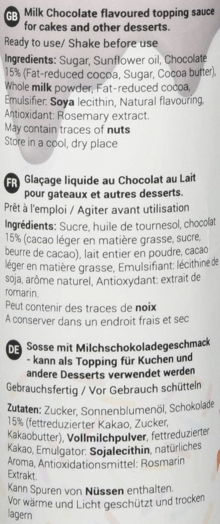 Sos cu aromă de ciocolată cu lapte, 150 grame