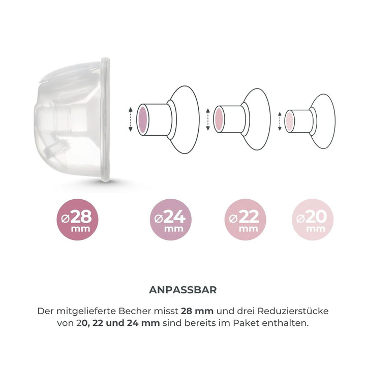 Nuvita Materno Smart Wear 1287W - Freihändig Tragbare Elektrische Milchpumpe - 3-Phasen-Technologie, Individuell Anpassbar, Tragbar, Umbausatz Für Doppelmilchpumpe Erhältlich