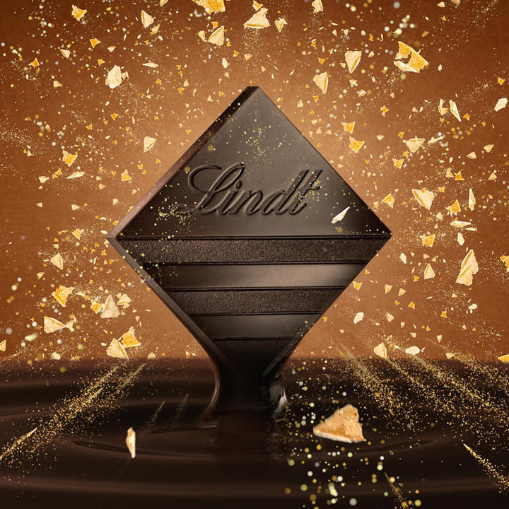 Lindt EXCELLENCE Pailleté Gebäckstückchen & Caramel - Feinherbe Schokolade | 100G Tafel | Mit Knusprigen Gebäckstückchen Und Cramel | Intensiver Kakao-Geschmack | Dunkle Schokolade