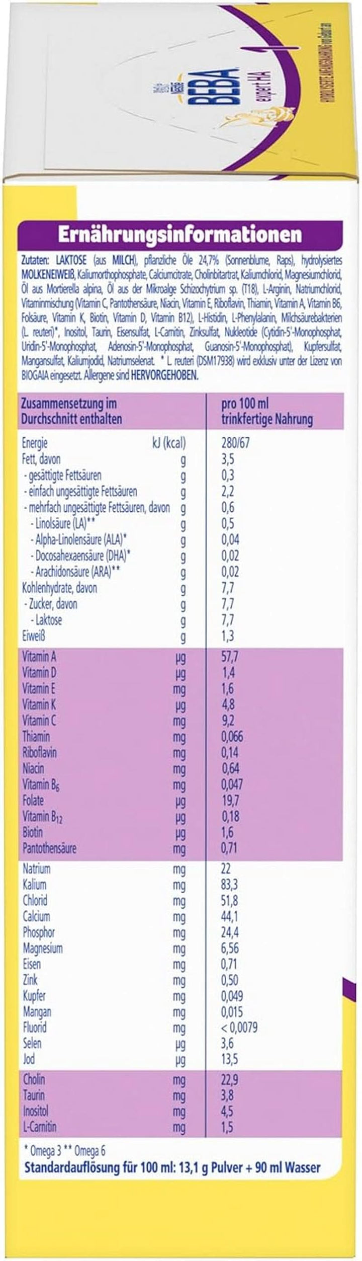 BEBA Expert HA 1 Hydrolysierte Anfangsnahrung, Säuglingsnahrung Von Geburt An, 6Er Pack (6 X 550G)