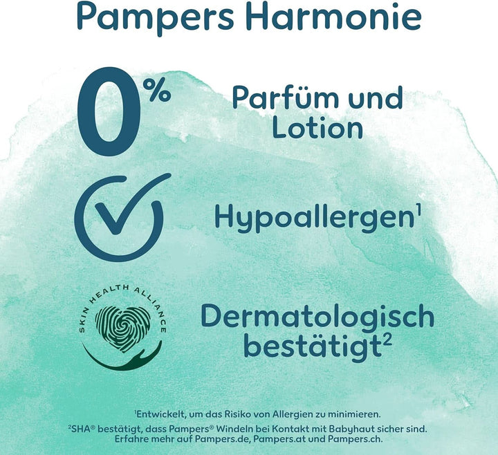 Pampers Harmonie Windeln Pants Baby, Größe 6 (15Kg+), Monatsbox, Sanfter Hautschutz Und Pflanzenbasierte Inhaltsstoffe, 132 Höschenwindeln