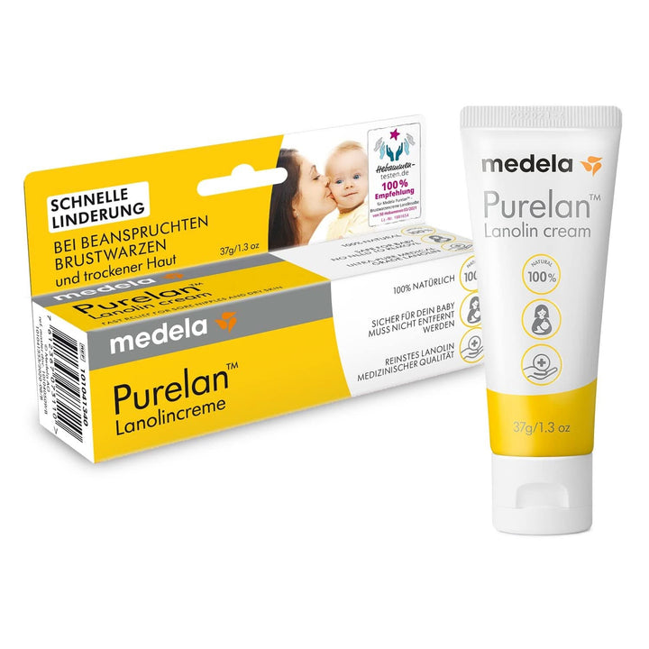 Medela Purelan 37 G Lanolincreme – Schnelle Hilfe Bei Beanspruchten Brustwarzen Und Trockener Haut – 100 % Natürlich, Hypoallergen, Dermatologisch Getestet Und Frei Von Duftstoffen