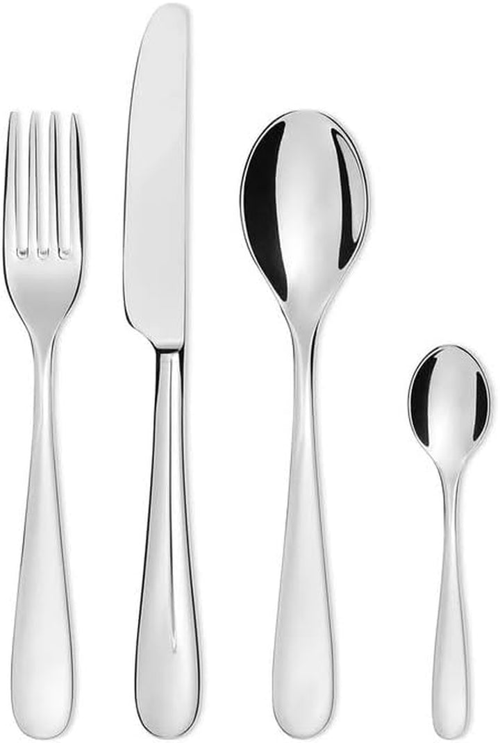 Alessi 5180S24M Nuovo Milano 24-Teiliges Monobloc-Besteckset Aus Edelstahl 18/10 Poliert