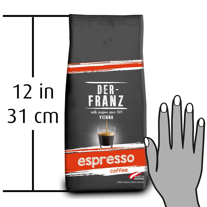 Der-Franz Espresso Kaffee, Intensität 5/5, Arabica Und Robusta, Ganze Bohne, 4 X 1000 G