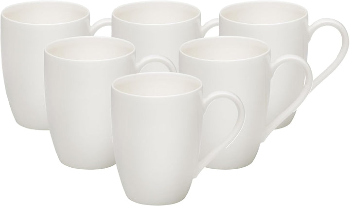 Vivo by Villeroy & Boch Basic White Tafelservice 12 Teilig Weiß, Teller Set, Weißes Geschirr, Geschirrset 6 Personen, Essservice, Speiseteller, Suppenteller, Spülmaschinenfest, Premium Porzellan