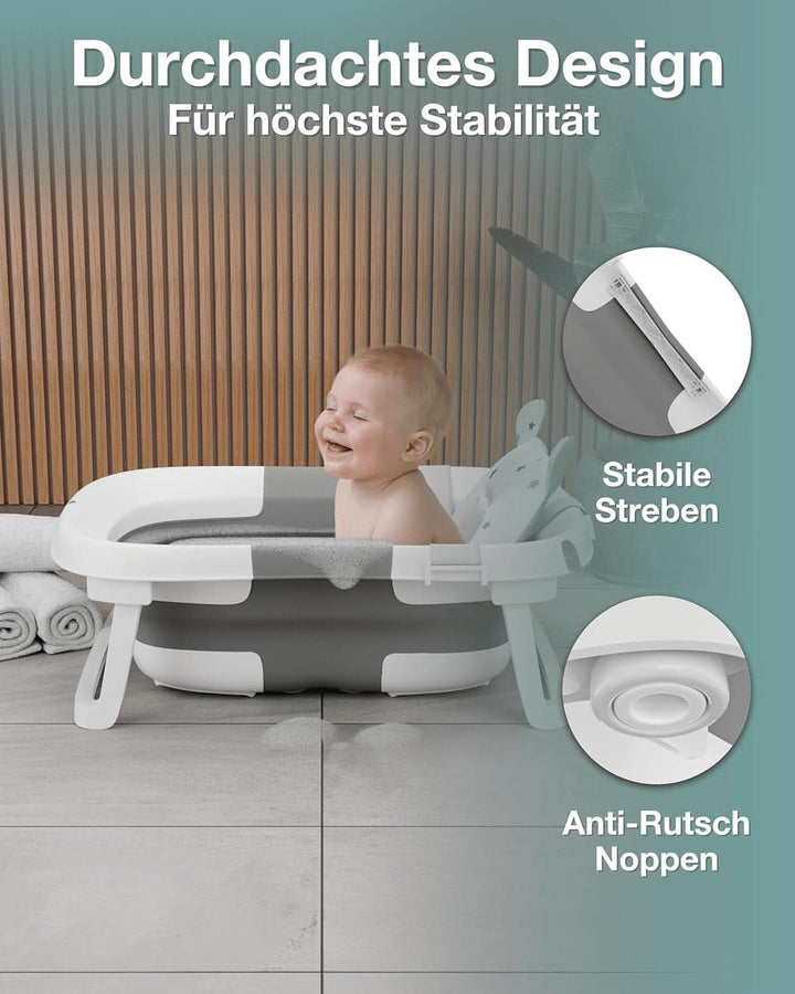 Lunora Popopool Babybadewanne Das Original | Platzsparende & Faltbare Babywanne Inkl. Komfort-Kissen | Hochwertige Kinderbadewanne Bpa-Frei | Ideal Für Baby 0-24 Monate | Inkl. E-Book