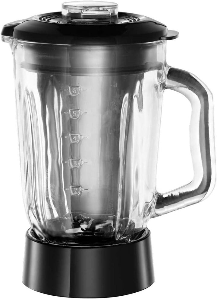 Russell Hobbs Standmixer [1,5L Glasbehälter] Matt Schwarz (Starker 0.9PS Motor, Impuls-/Ice-Crush-Funktion, Edelstahlmesser, Bpa-Frei Mixer, Elektrischer Zerkleinerer, Smoothie-Maker) 24722-56