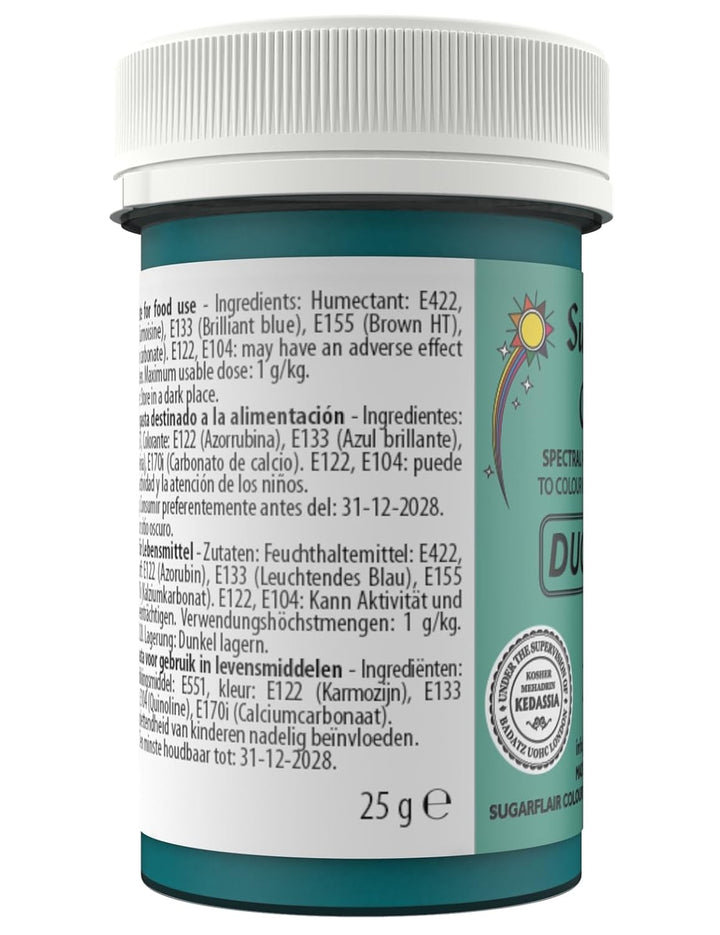 Sugarflair Spectral Duck Egg Lebensmittelfarbe Paste, Hochkonzentrierte Lebensmittelfarbe Für Buttercreme, Zuckerpaste, Royal Icing, Kuchenmischungen Und Mehr! Lebensmittelfarbstoff - 25G