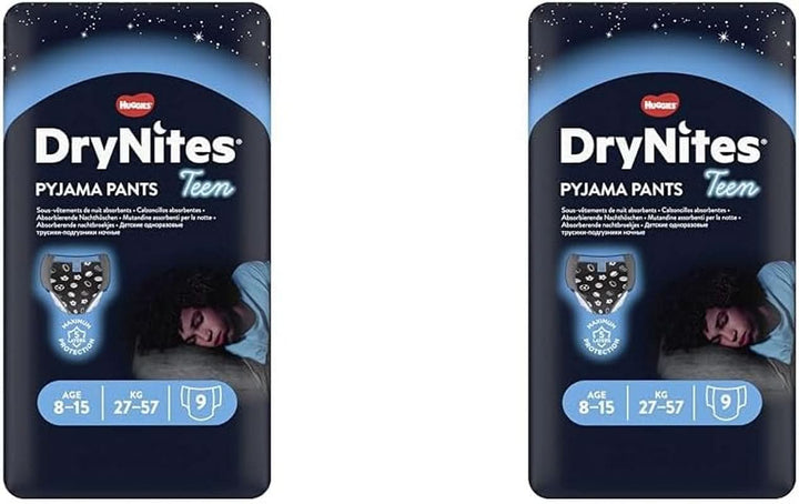 Huggies Drynites Jungen 8-15 Jahre, 9 Stück (Piece) (Packung Mit 2)