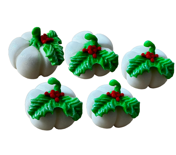 Set 5 edible decorations from sugar paste, Christmas Bostoni