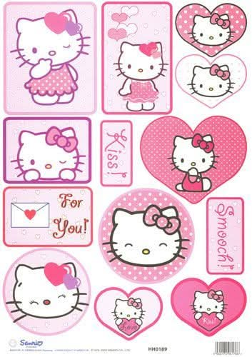 Imagine comestibila, vafa sau icing, format A4, Hello Kitty - Naty Shop 