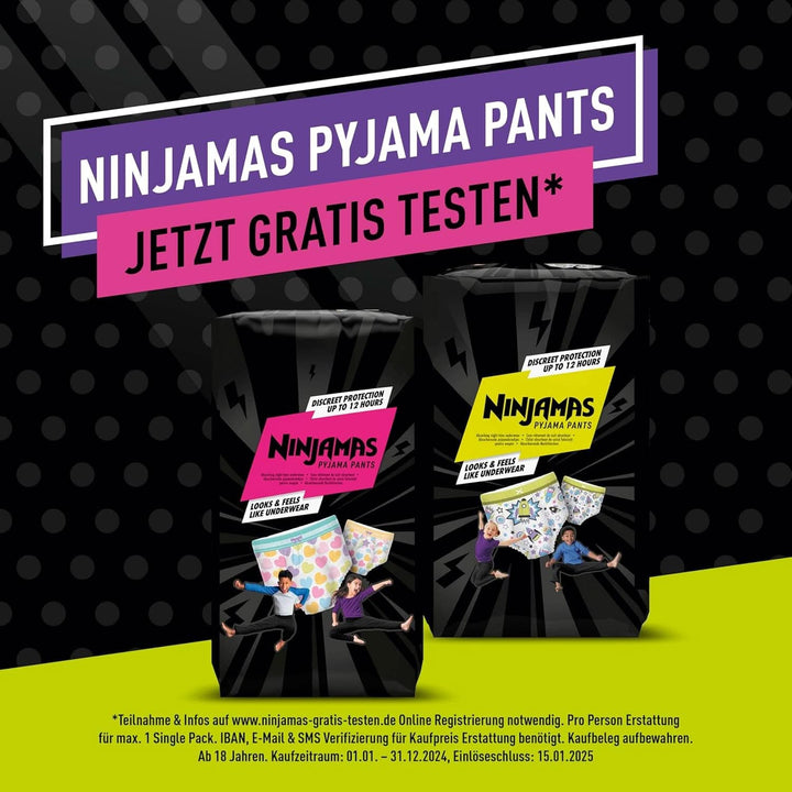 Pantaloni pijama Hearts, 9 pantaloni de noapte absorbanți, 8 ani, 27Kg-43Kg