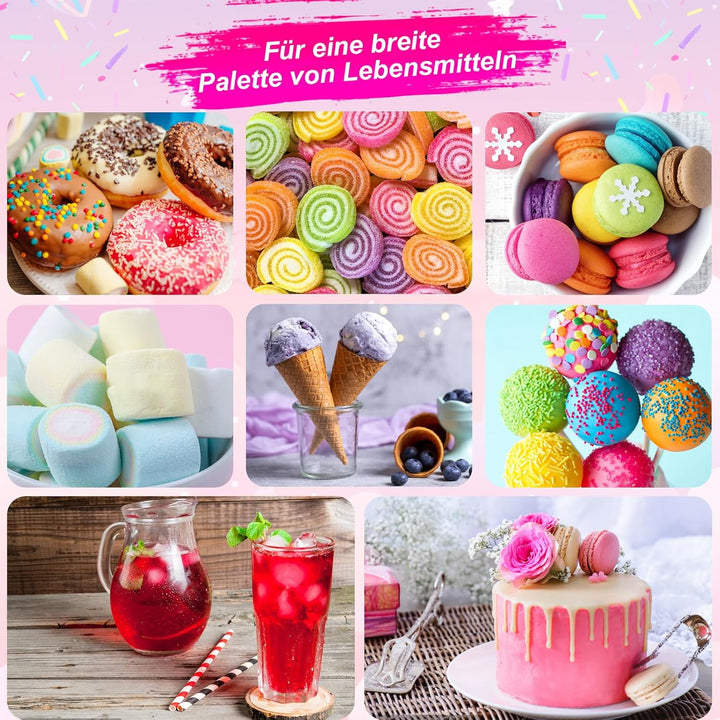 Lebensmittelfarbe 18 Farben X 6Ml, Lebensmittelfarbe Flüssig Zum Kuchen Backen Kekse Macaron Getränken, Hochkonzentrierte Lebensmittelfarben Für Ostereier DIY Slime, Kunsthandwerk Einfärben