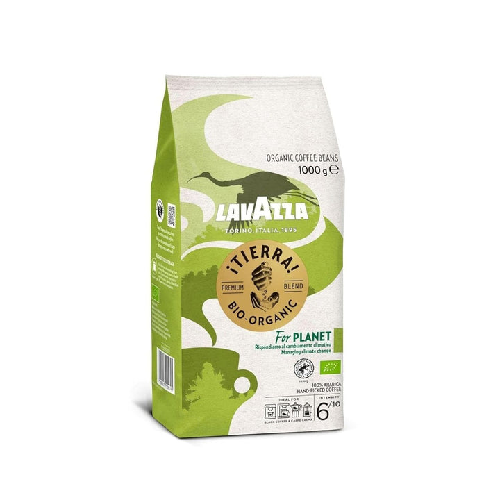 Lavazza, Tierra for Africa, 100% Bio Kaffeebohnen, Ideal Für Espressomaschinen, Kräftiger Und Vollmundiger Geschmack, Intensität 9/10, Aromen Von Nüssen, Mittlere Röstung, 1 Kg Packung