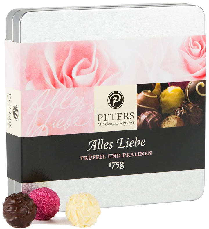 Peters Mit Genuss Verführt | Alles Liebe | Mit Alkohol | Pralinen-Mischung | Köstliche Pralinés | Schokolade | Geschenk | Dankeschön | Geschenkidee | Made in Germany | 200G