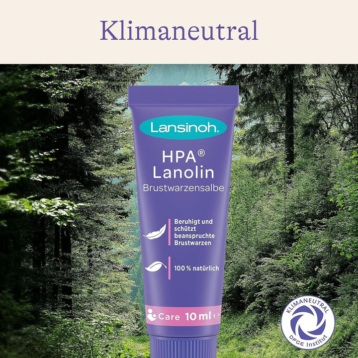 Lansinoh HPA Lanolin Brustwarzensalbe, 10 Ml - 100% Natürlich - Beruhigt & Schützt Beanspruchte Brustwarzen - Klimaneutral, 10940, Farblos