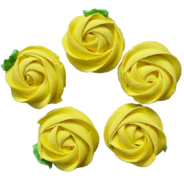 Set of 5 edible decorations in honey, yellow flowers