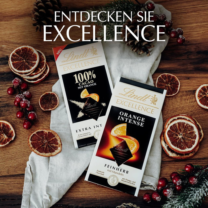 Lindt EXCELLENCE 100 % Kakao - Edelbitter-Schokolade | 50 G Tafel | Extra Kräftige Bitter-Schokolade | Intensiver Kakao-Geschmack | Dunkle Schokolade | Vegane Schokolade | Schokoladengeschenk