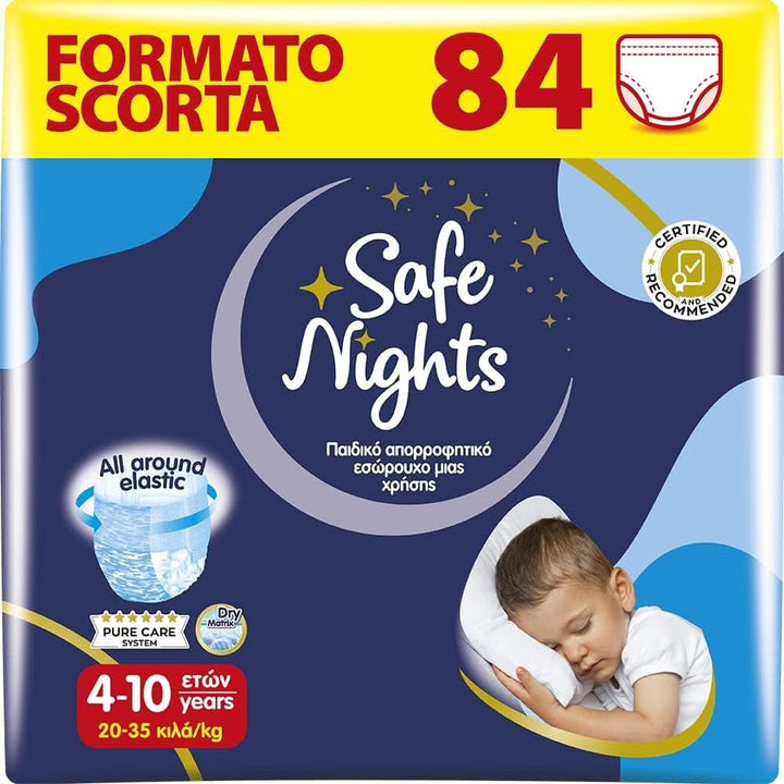 Safe Nights Boy, Höschen Für Die Nacht, Für Kinder Von 8-16 Jahren (30-50 Kg), 14 Stück